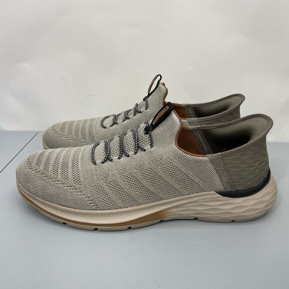 Skechers Sneakers Shoes Garner Crispin Bungee Lace Slip Ins Tan Mens 13 - Picture 5 of 13